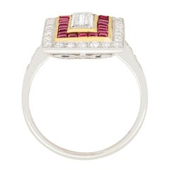 Art Deco 0.60ct Diamond Target Ring, c.1920s