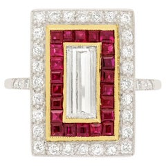 Antique Art Deco 0.60ct Diamond Target Ring, c.1920s