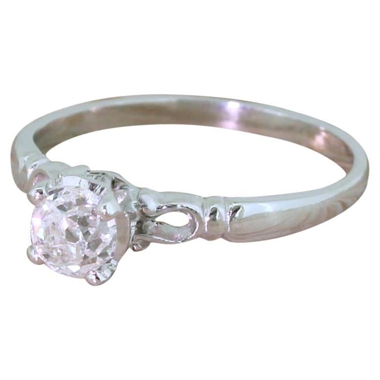 Art Deco 0.63 Carat Old Mine Cut Diamond Engagement Ring, circa 1920