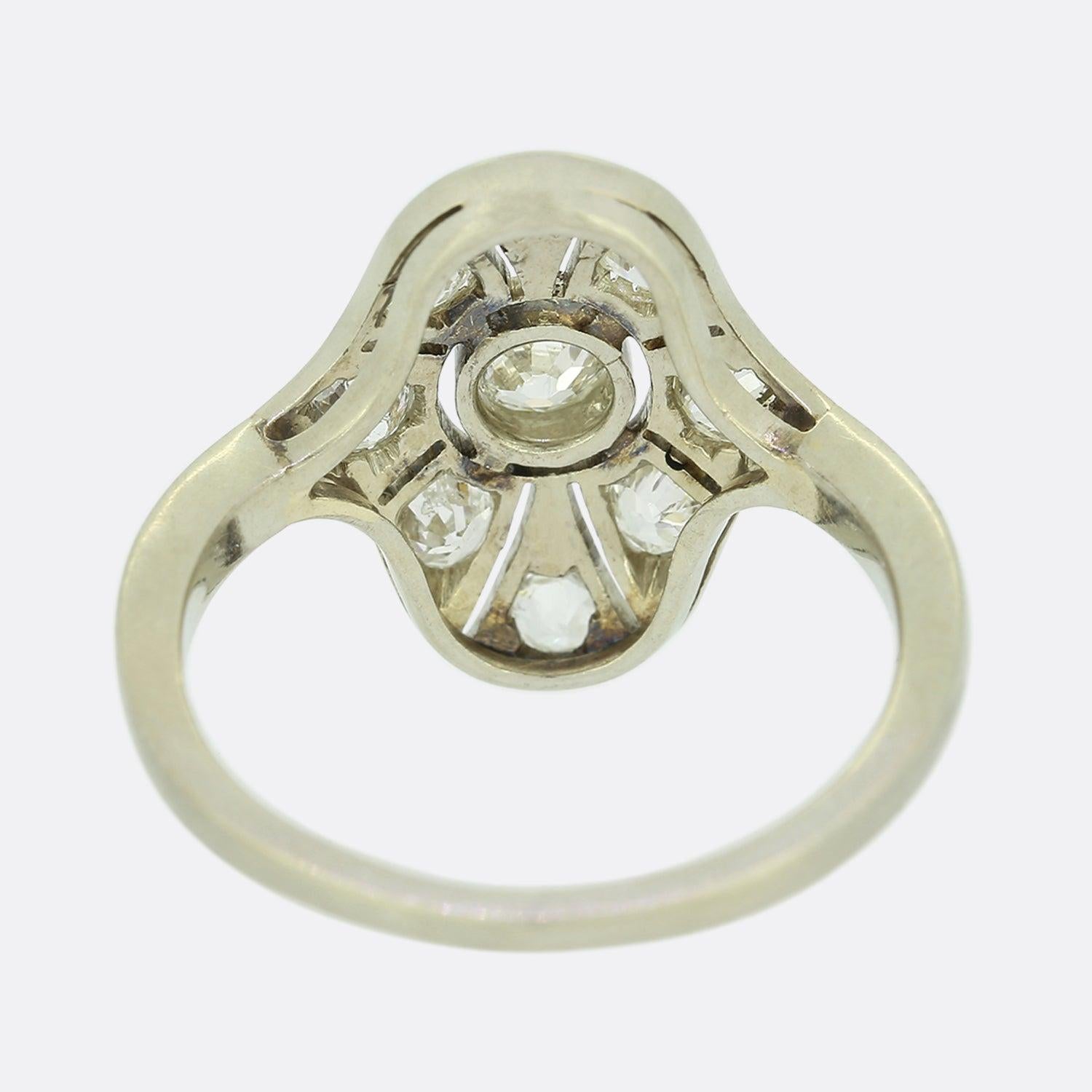 Bague cible Art déco avec diamant taille ancienne de 0,65 carat Bon état - En vente à London, GB