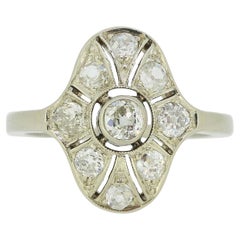 Art Deco 0.65 Carat Old Cut Diamond Target Ring