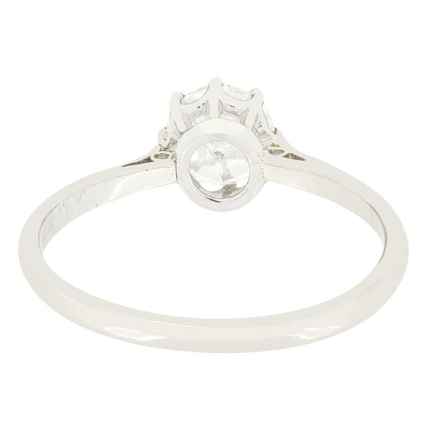 Solitaire en diamant Art déco 0,65ct, c.1920s Bon état - En vente à London, GB