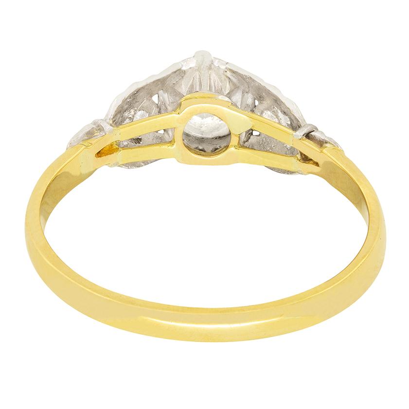 Art Deco 0,65ct Diamant Solitär Ring, ca. 1930er Jahre (Rundschliff) im Angebot