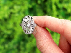 Art Deco 0,66 Karat Diamant und 14 Karat Weißgold Cocktail Ring
