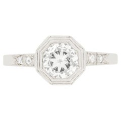 Art Deco 0.68ct Diamond Solitaire Ring, c.1920s