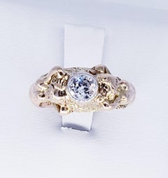 Art Deco Style 0.70 Carat Old Miner Diamond Mermaids Design Ring