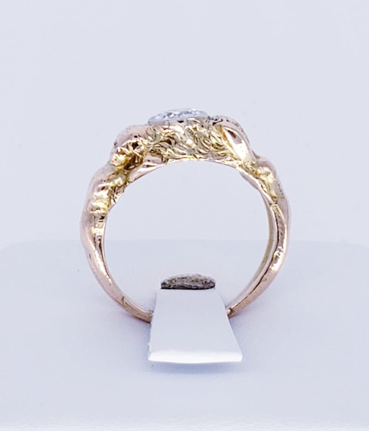 Bague sirène de style Art déco en diamant taille vieille mine de 0,70 carat Pour hommes en vente