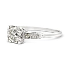 Art Deco 0.70 Ct. Diamond Engagement Ring GIA I VS2 in Platinum