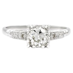 Art Deco 0.70 Ct. Anello di fidanzamento con diamante GIA I VS2 in platino
