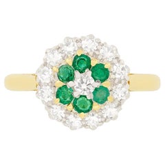 Art-Deco-Ring mit 0,70 Karat Diamanten und Smaragden, ca. 1930er Jahre