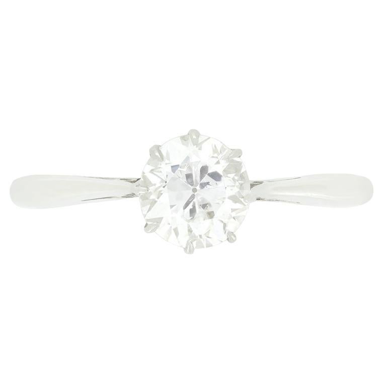 Art Deco 0.70ct Diamond Solitaire, c.1920s For Sale