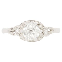 Antique Art Deco 0.70ct diamond solitaire ring, c.1920s