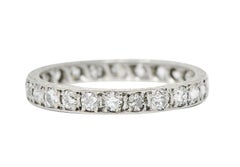 Art Deco 0.72 Carat Diamond Platinum Eternity Band Ring