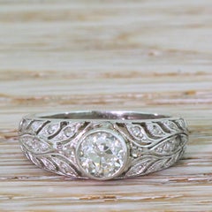 Art Deco 0.72 Carat Old Cut Diamond Solitaire Ring