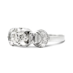 Art Deco 0.72 Ct. Diamond Engagement Ring J SI2 in Platinum