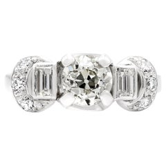 Art Deco 0.72 Ct. Diamond Engagement Ring J SI2 in Platinum