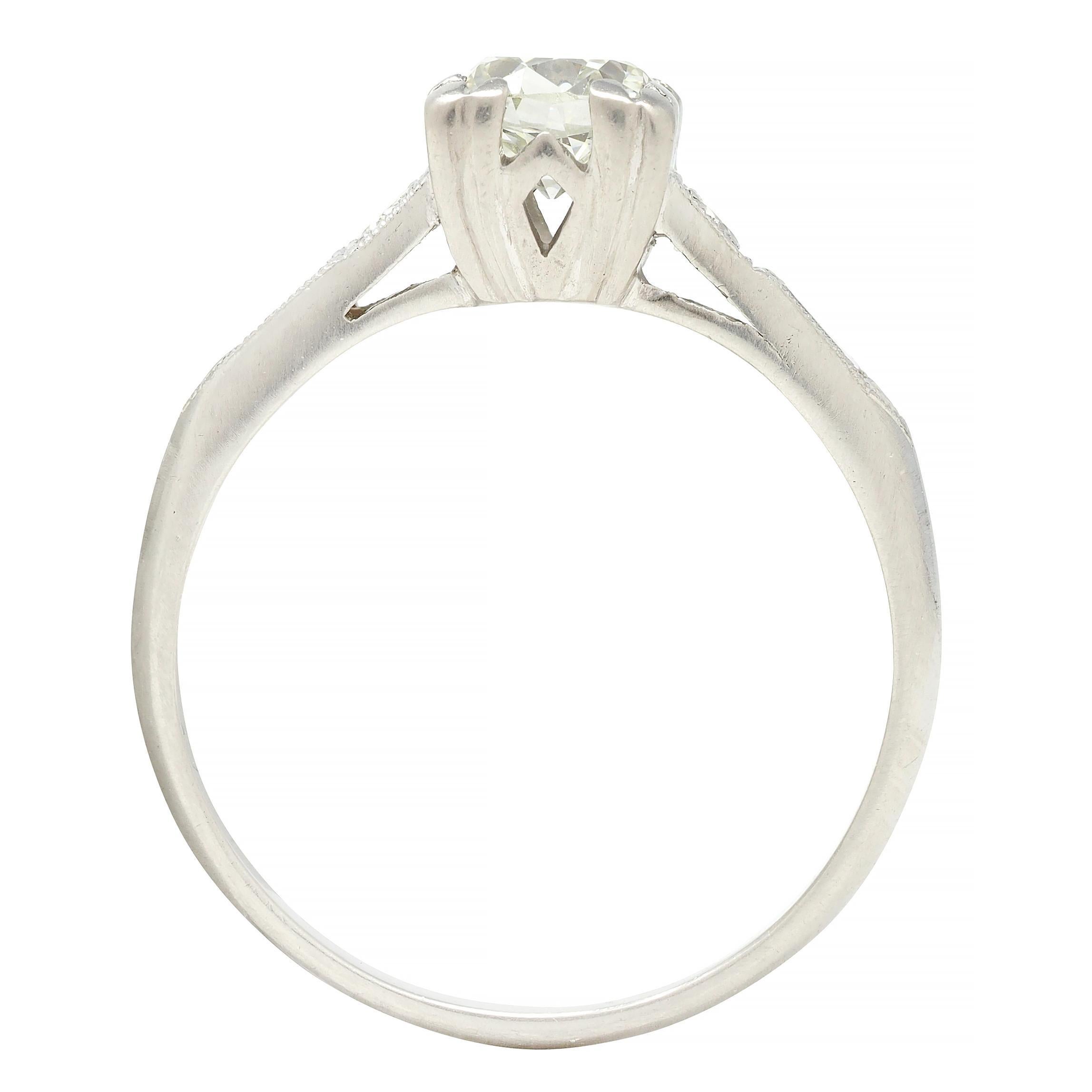 Art Deco 0.74 CTW Diamond Platinum Vintage Engagement Ring 5