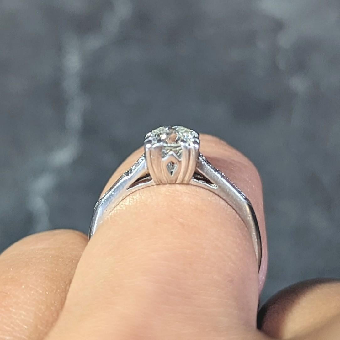 Art Deco 0.74 CTW Diamond Platinum Vintage Engagement Ring 8