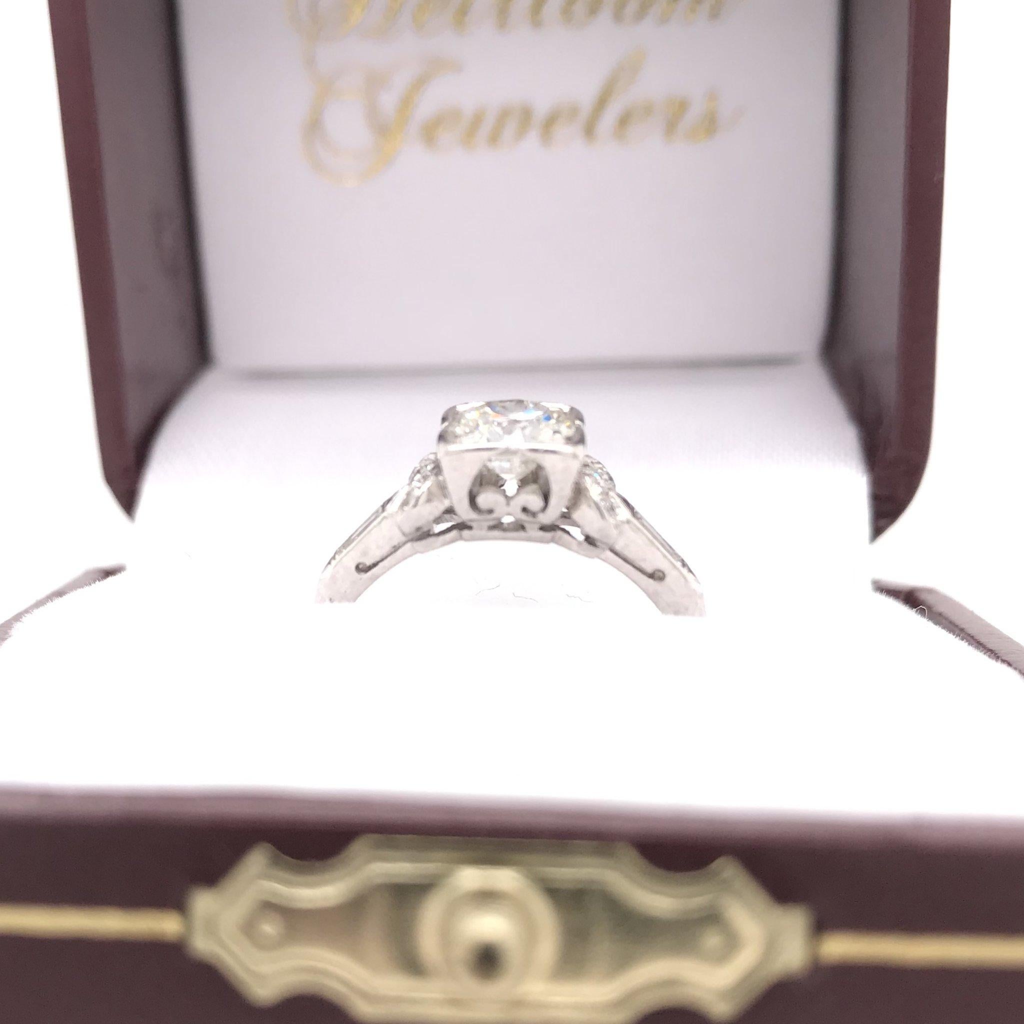 Art Deco 0.75 Carat Diamond Solitaire Ring In Good Condition In Montgomery, AL