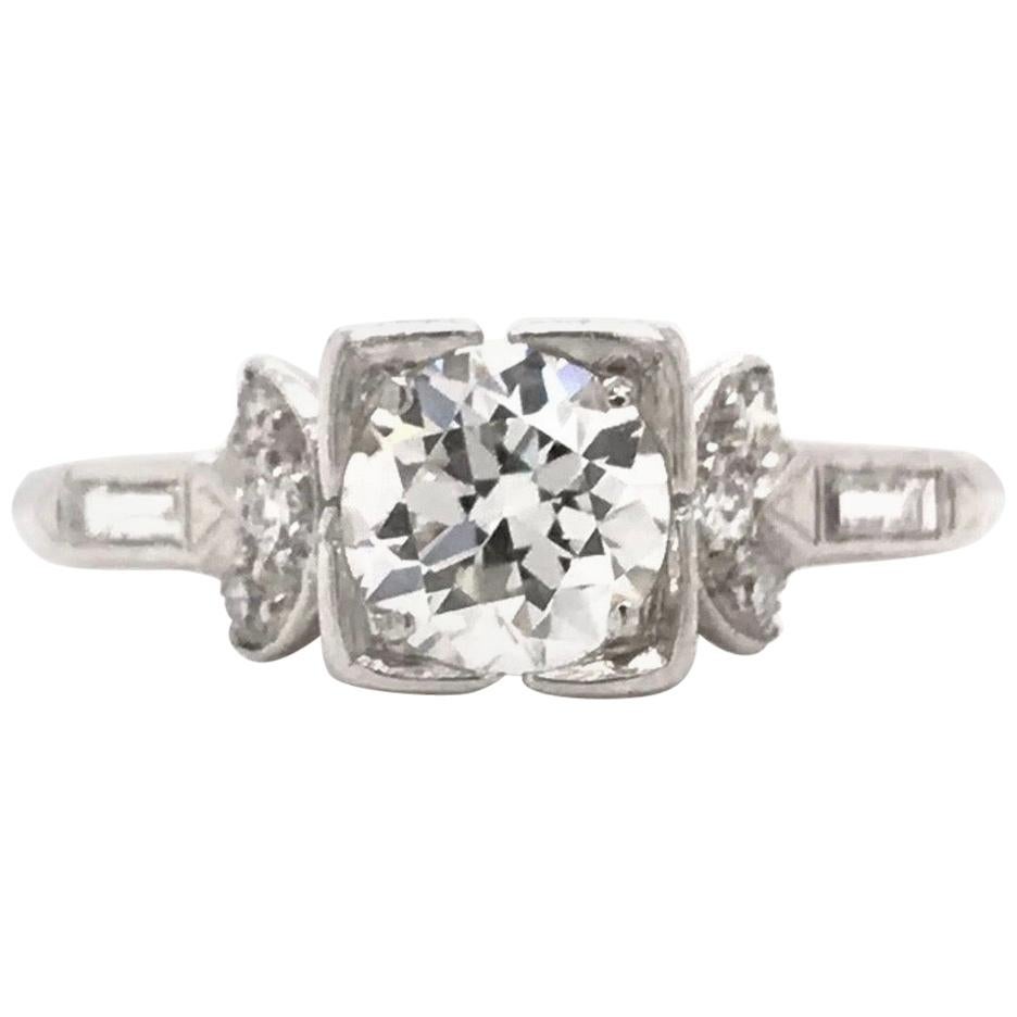 Art Deco 0.75 Carat Diamond Solitaire Ring