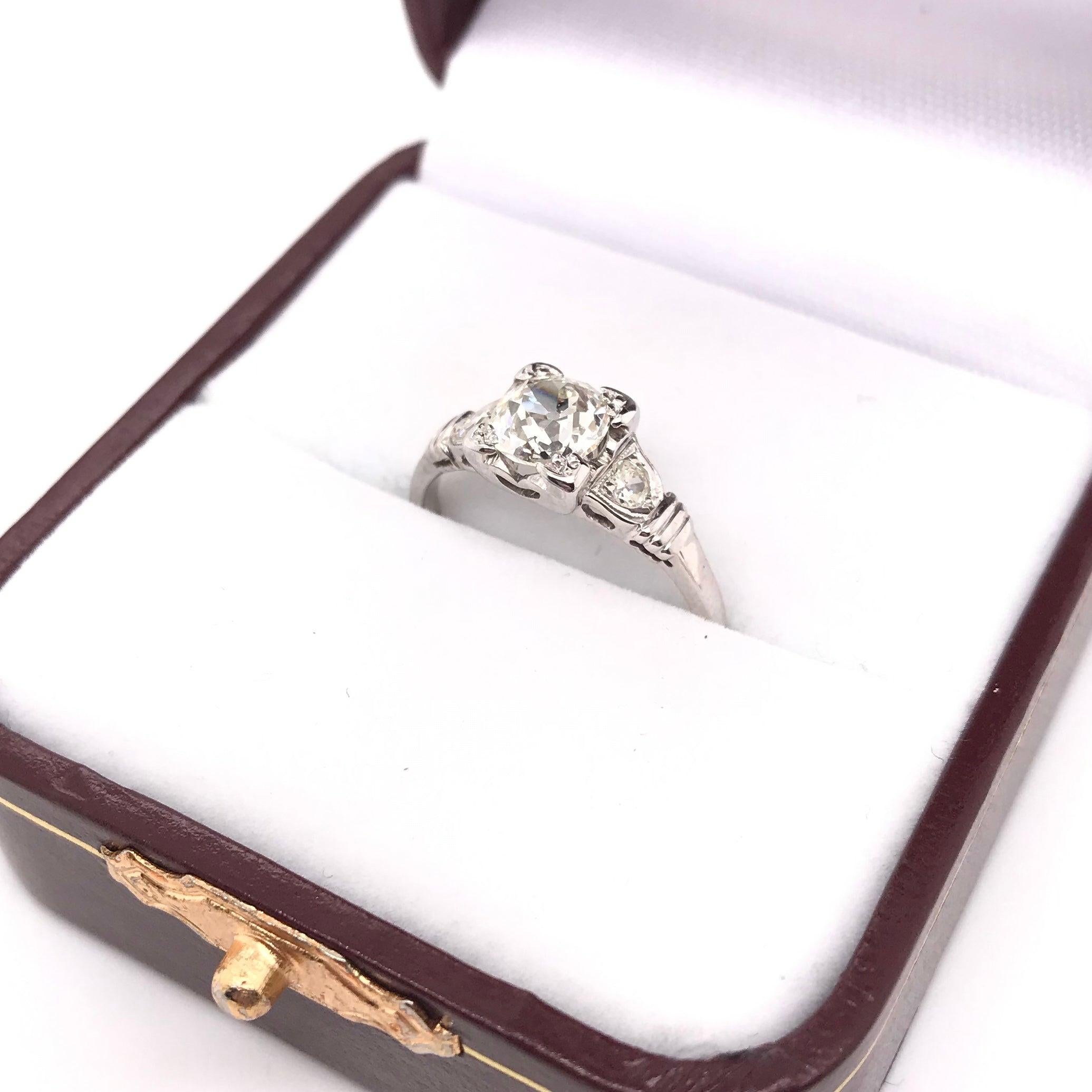 Art Deco 0.75 Carat Diamond Solitaire Style Ring For Sale 8