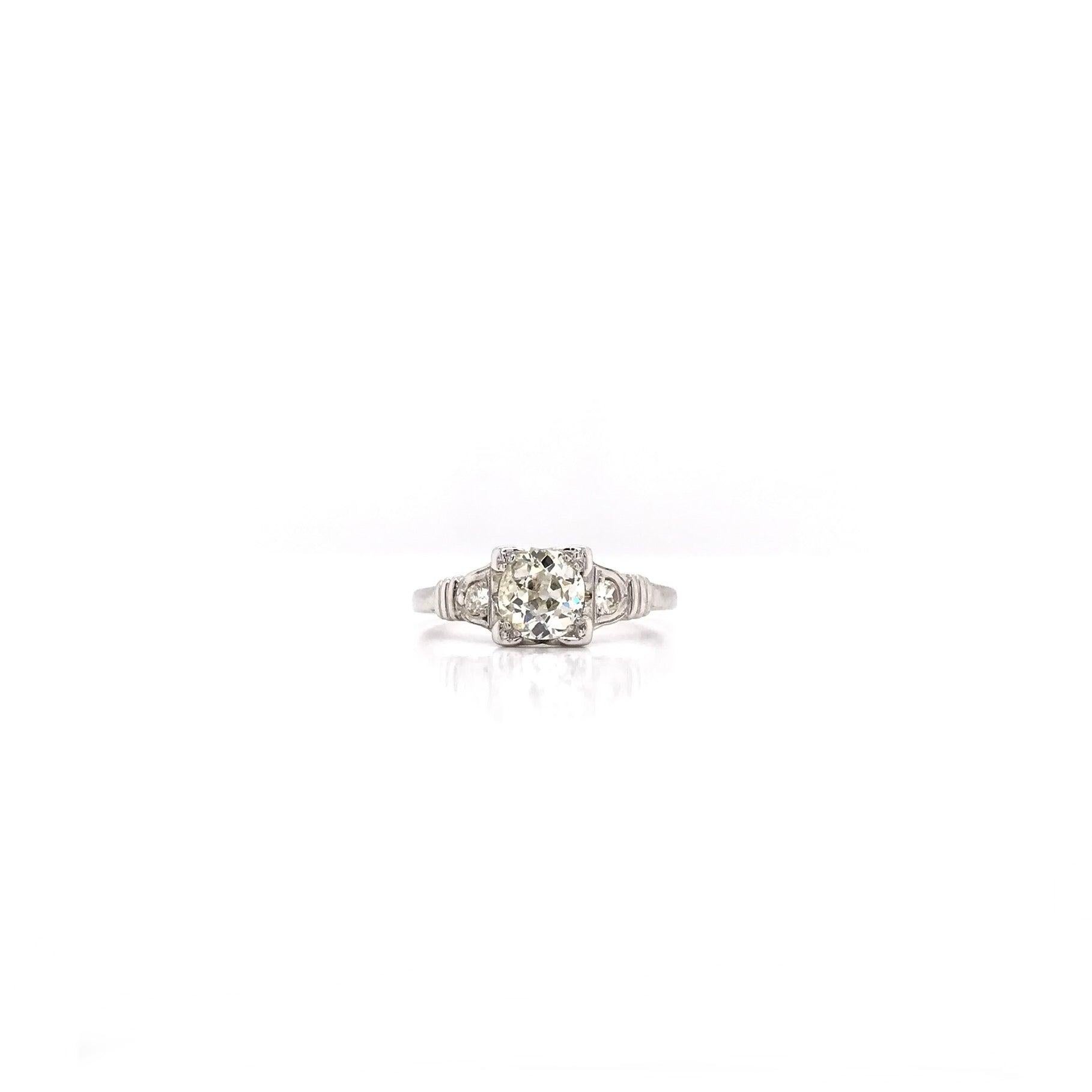Art Deco 0.75 Carat Diamond Solitaire Style Ring In Excellent Condition For Sale In Montgomery, AL