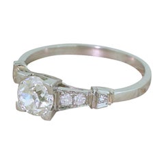 Art Deco 0.75 Carat Old Cut Diamond Engagement Ring