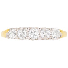 Art Deco 0.75 Carat Old Cut Diamond Five-Stone Ring, circa 1920s