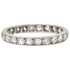 Art Deco 0.75 CTW Diamond Platinum Eternity Band Ring