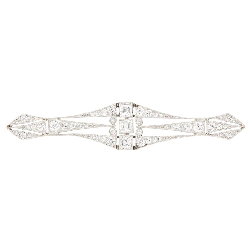 Art-Deco-Brosche mit 0,75 Karat Diamanten, ca. 1920er Jahre