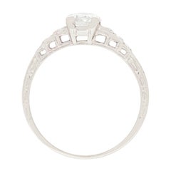 Art Deco 0.75 Carat Diamond Solitaire Engagement Ring, circa 1930s