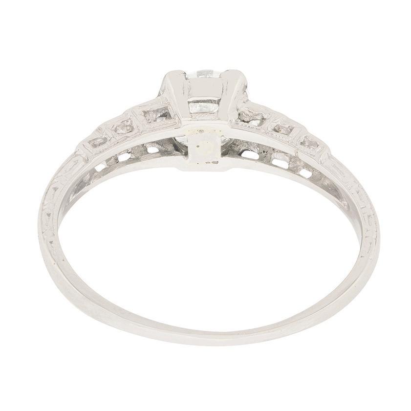 Old Mine Cut Art Deco 0.75 Carat Diamond Solitaire Engagement Ring, circa 1930s