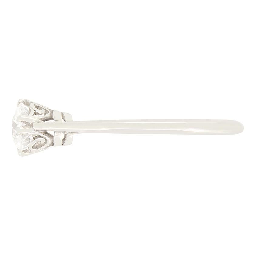 Art Déco Anello solitario con diamante da 0,75 carati, Art Deco, 1920 ca. in vendita