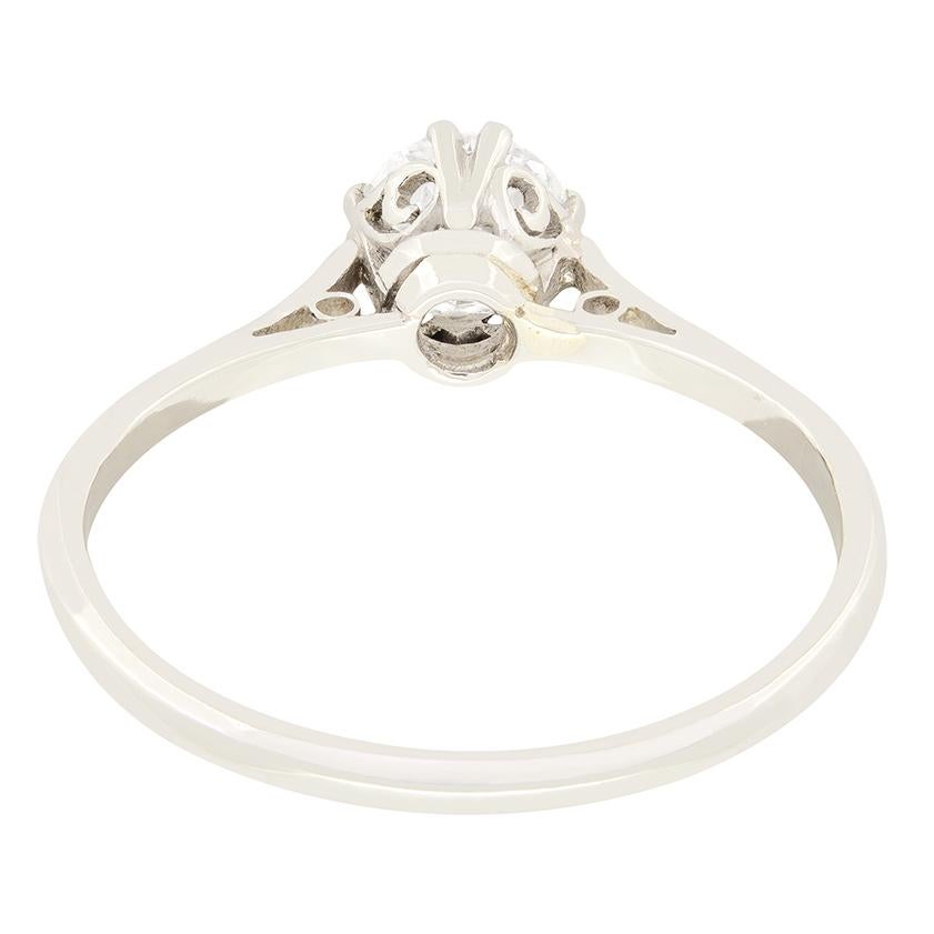 Taglio antico europeo Anello solitario con diamante da 0,75 carati, Art Deco, 1920 ca. in vendita