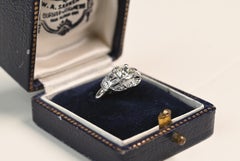 Art Deco 0.75ct Old European Cut Ring. Diamond Engagement Ring Platinum L VS1