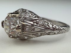 Art Deco 0.76 Carat Diamond and Filigree Dome Ring