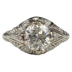 Art Deco 0.76 Carat Diamond and Filigree Dome Ring