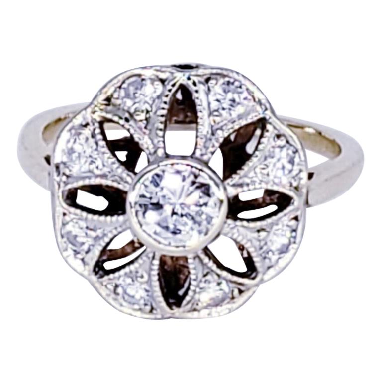 Art Deco Style 0.76 Carat Diamond Cocktail Ring