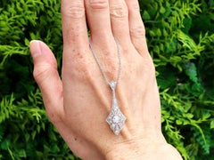 Art Deco 0.76Ct Diamond and 14k Yellow Gold Pendant - Circa 1930