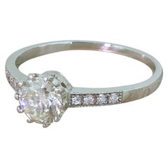 Art Deco 0.77 Carat Old Cut Diamond Engagement Ring