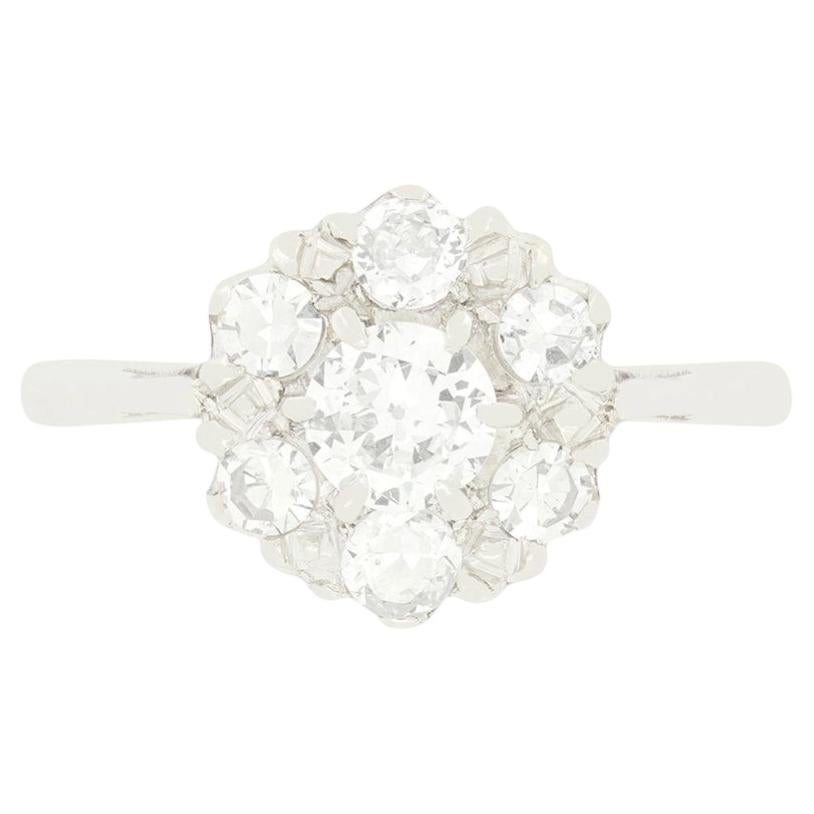 Art Deco 0.77ct Diamond Cluster Ring, c.1920s