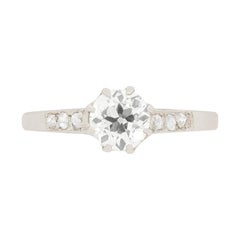Art Deco 0.78 Carat Diamond Solitaire Engagement Ring, circa 1920s