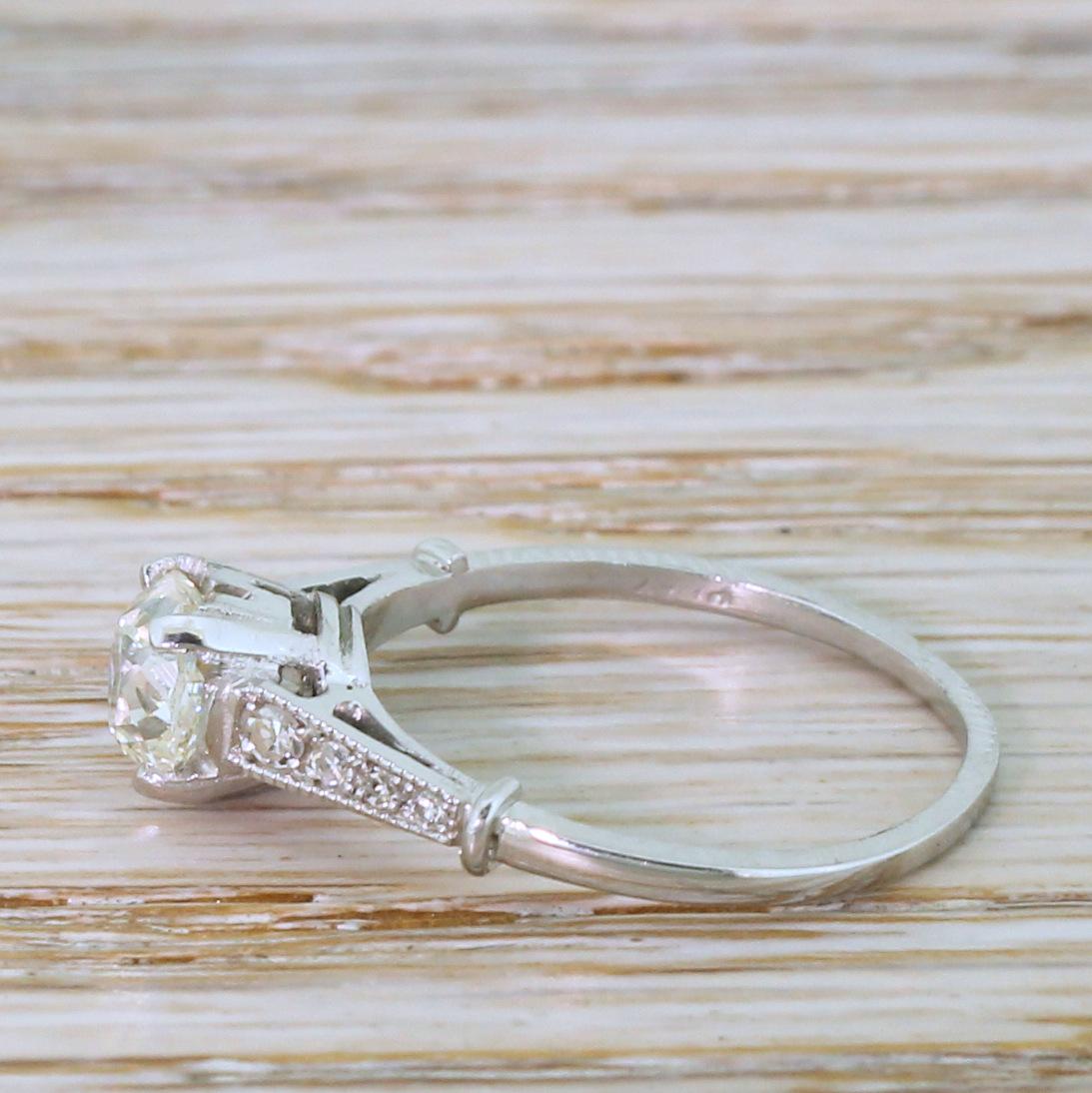 Old Mine Cut Art Deco 0.78 Carat Old Cut Diamond Engagement Ring