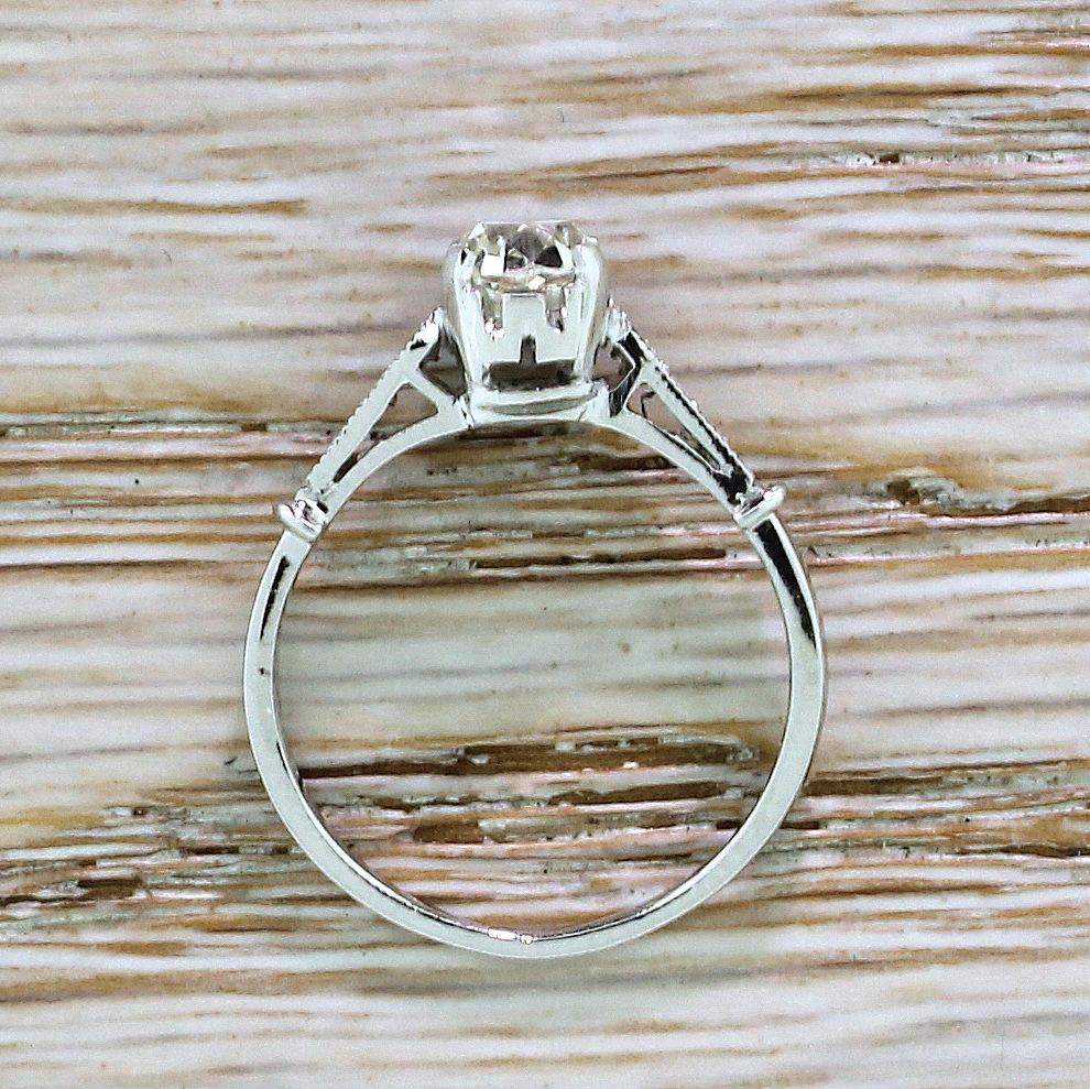 Art Deco 0.78 Carat Old Cut Diamond Engagement Ring In Good Condition In Essex, GB