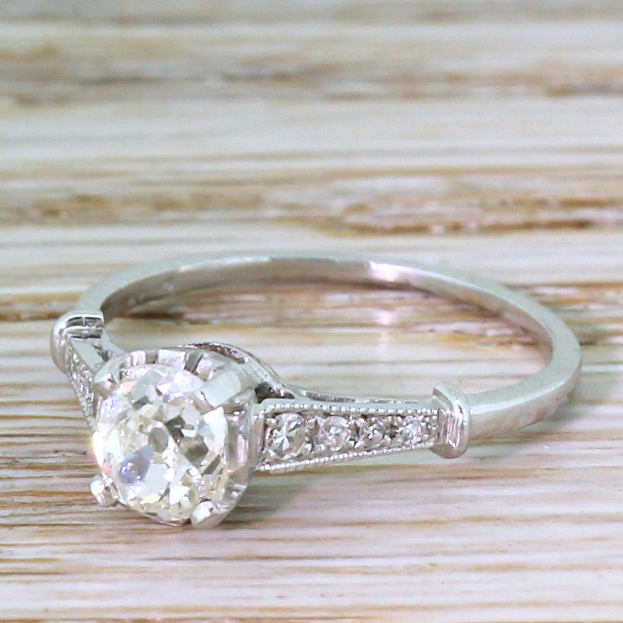 Art Deco 0.78 Carat Old Cut Diamond Engagement Ring 2