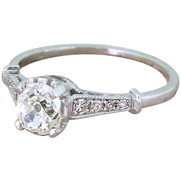 Art Deco 0.78 Carat Old Cut Diamond Engagement Ring