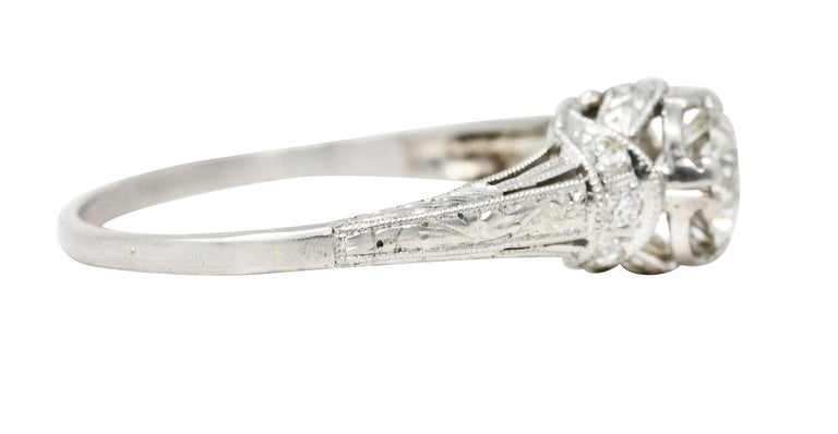 Art Deco 0.78 Carat Old European Platinum Orange Blossom Festoon ...