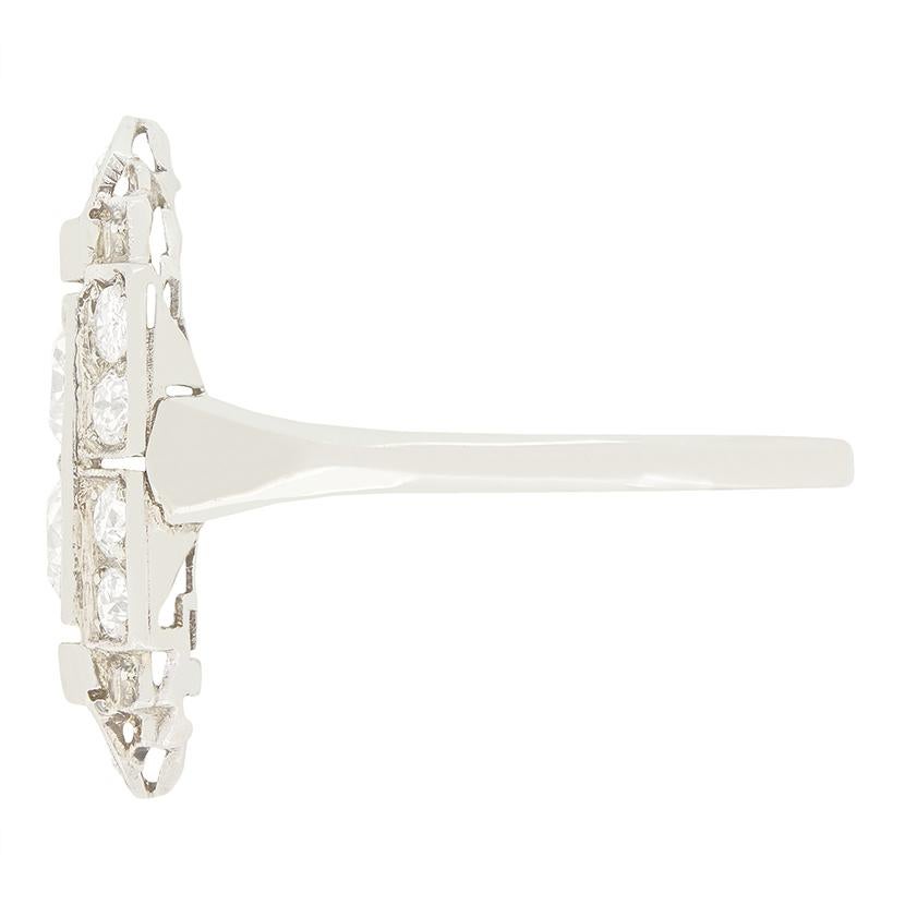 Art Deco 0,78ct Diamant-Cluster-Ring, ca. 1920er Jahre (Art déco) im Angebot