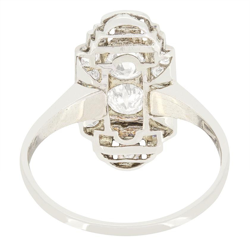 Art Deco 0,78ct Diamant-Cluster-Ring, ca. 1920er Jahre (Alteuropäischer Schliff) im Angebot