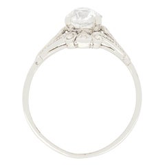 Art Deco 0.78 Ct Diamond Solitaire Ring, C.1920s